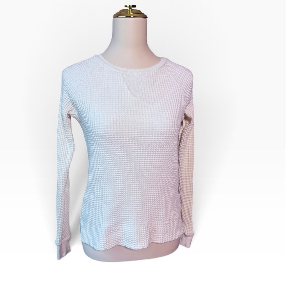 The North Face Chabot Crew XS Cream Waffle Thermal Cotton Shirt Cozy cottagecore